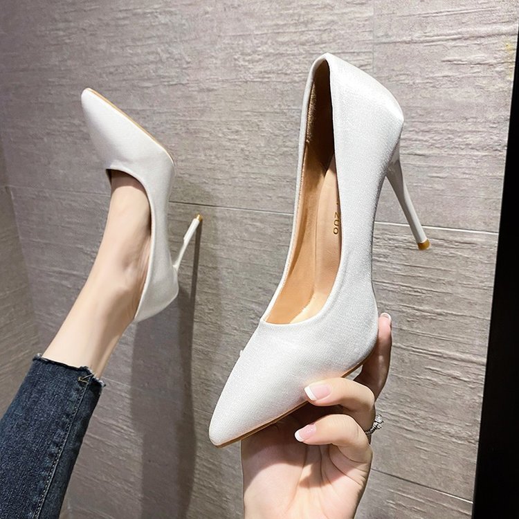 Spring 2022 New Fashion Pointed High Heels Professional Work Shoes Korean Style OL Thin Heel Single-layer Shoes for Women