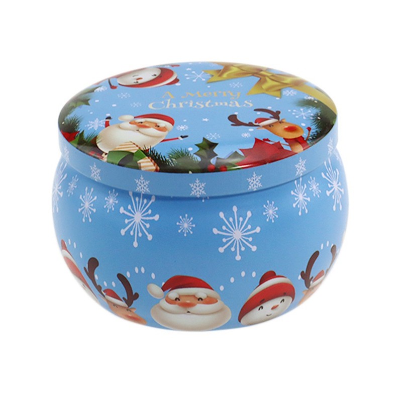 新しい 2.2 オンスブリキクリスマス香りキャンドル缶在庫卸売ホリデープロモーション包装クリスマス缶|undefined