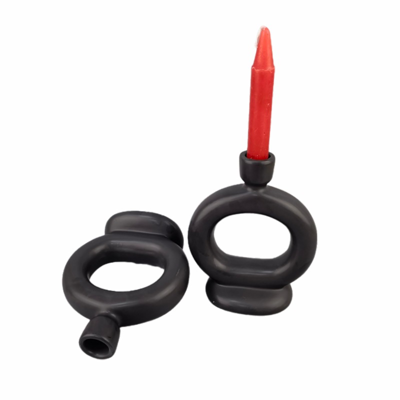 Portavelas minimalista de cerámica para decoración del hogar, cena a la luz de las velas, soporte para velas de cumpleaños, decoración de mesa, estilo porcelana blanca.