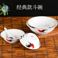 批發懷舊陶瓷公雞碗寸斗碗湯粉碗經典老式雞公碗面碗米飯碗早餐碗