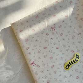 涤棉印花布韩系少女ins小碎花蝴蝶结家居服发饰童装布diy布料