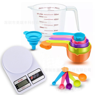 Graduated measuring cup and measuring spoon folding funnel 12 piece set kitchen pastry baking tools