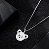 Fashionable necklace, brand trend pendant suitable for men and women for beloved stainless steel, with little bears