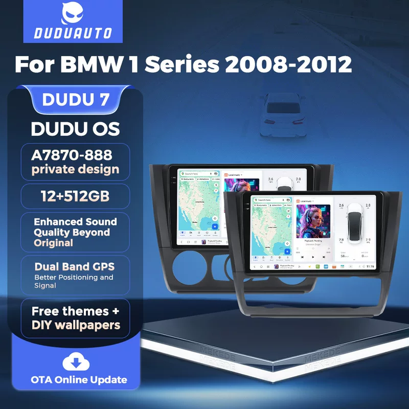 DUDUAUTO подходит для BMW 1 серии E87 08-12 Android большой экран центрального управления навигацией Bluetooth Carplay