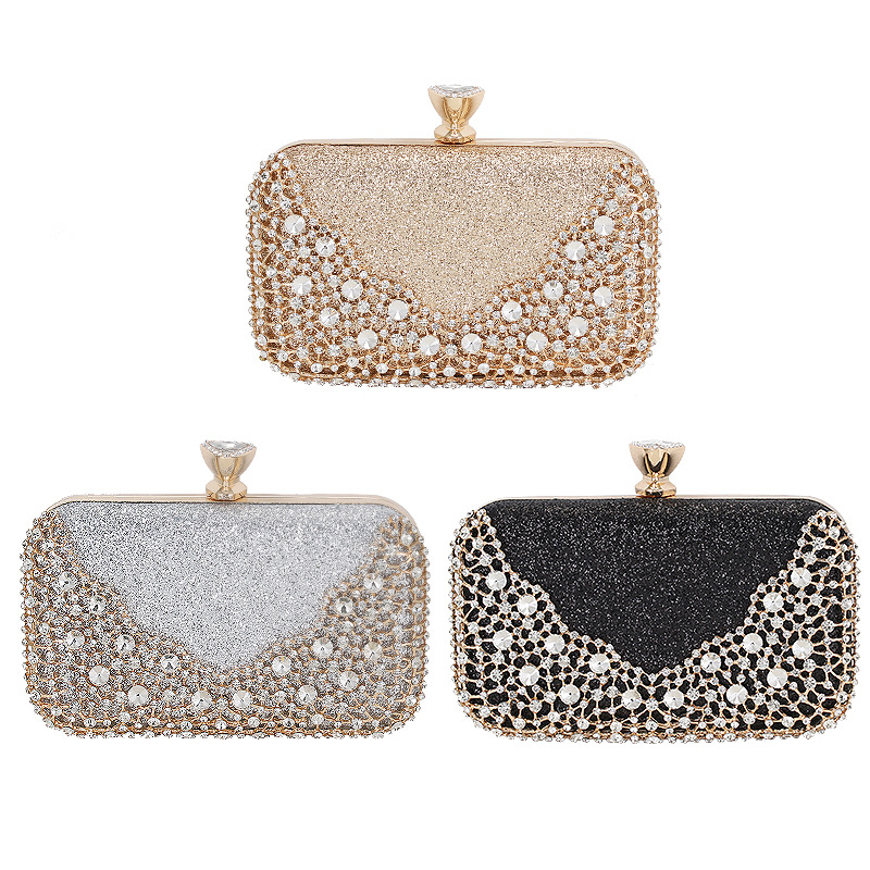 Warm Bella cross-border new evening bag European and American women's handbag Diamond-embedded banquet clutch dress evening bag