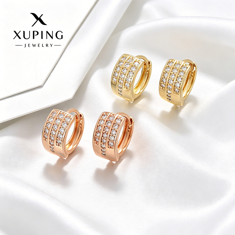 Xuping Europa y los Estados Unidos transfronterizos irregular geometría círculo de moda aleación de cobre nicho temperamento pendientes al por mayor