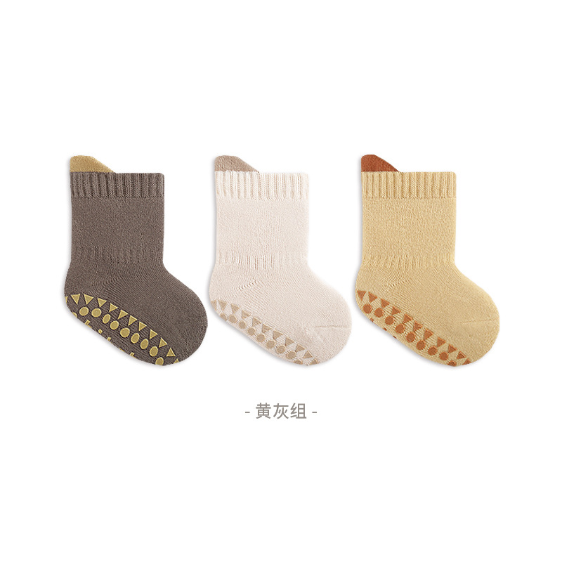 2023 Invierno nuevo bebé calcetines de piso boca suelta sin hueso interior antideslizante niños y niñas bebé niño media pantorrilla calcetines de algodón