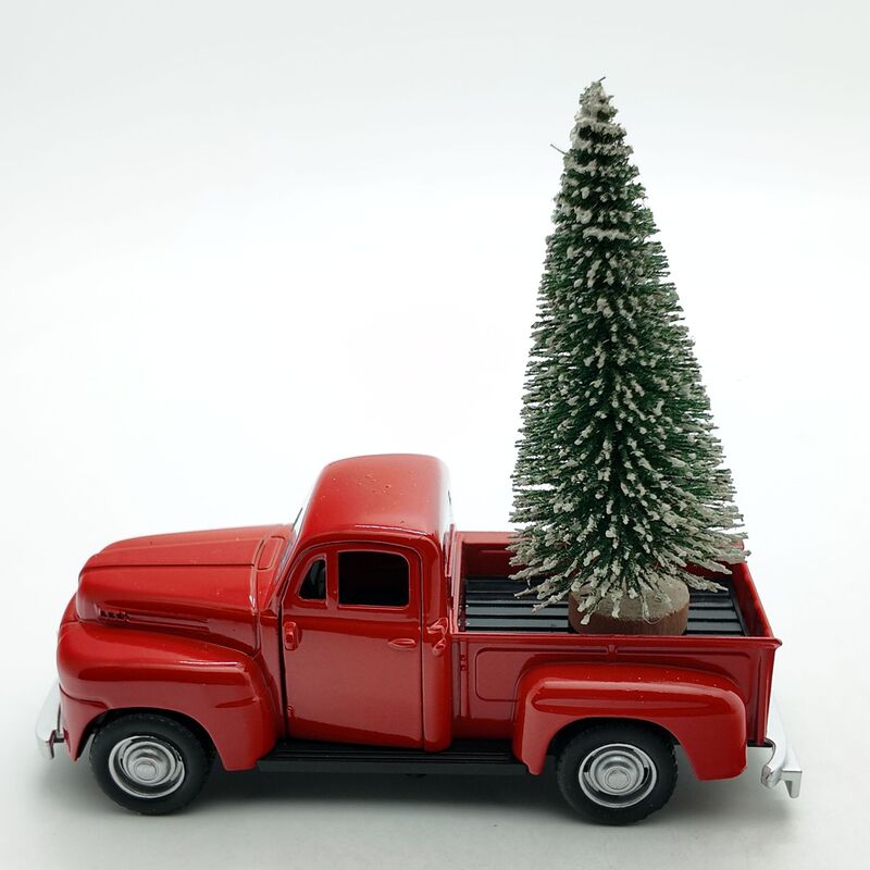 Cross-Border Hot Red Small Truck with Mini Christmas Tree Christmas Atmosphere Decoration Good Things Living Room Bedroom Ornaments