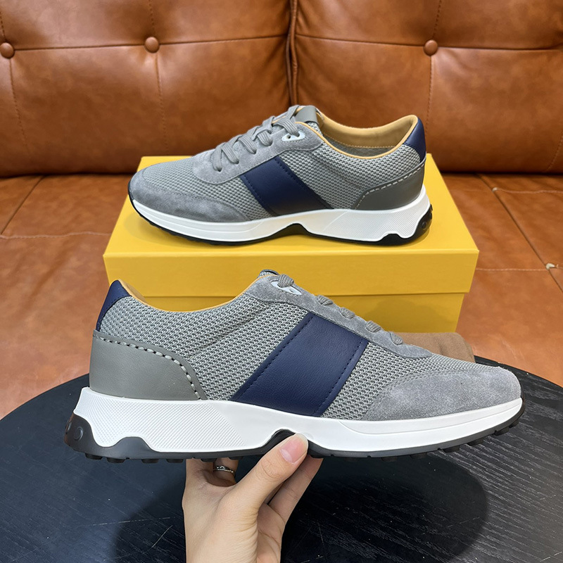 European Style Spring and Autumn New Thick-Soled Lightweight Breathable Wear-Resistant Color-Blocked Mesh Shoes British Outdoor Sports Casual Shoes for Men