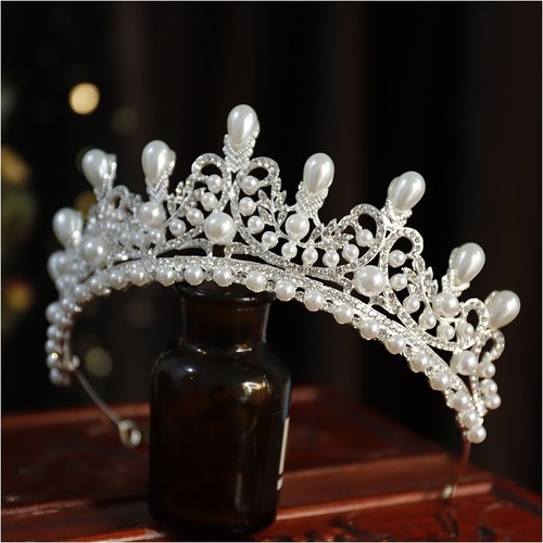 European and American bridal crown wholesale baroque drop diamond princess crown performance birthday tiara wedding dress accessories