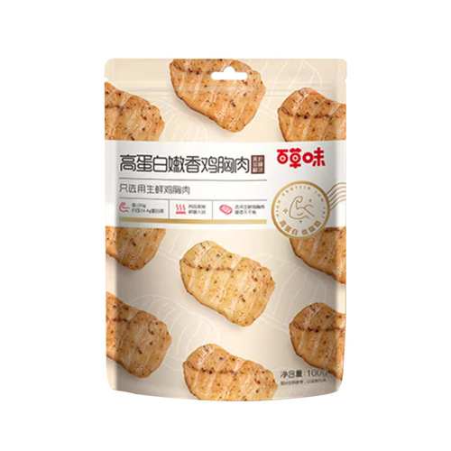 Baicaowei High-Protein Tender Chicken Breast 100g with Special Flavor, Snack Food for Meal Replacement, Dorm Room Snack