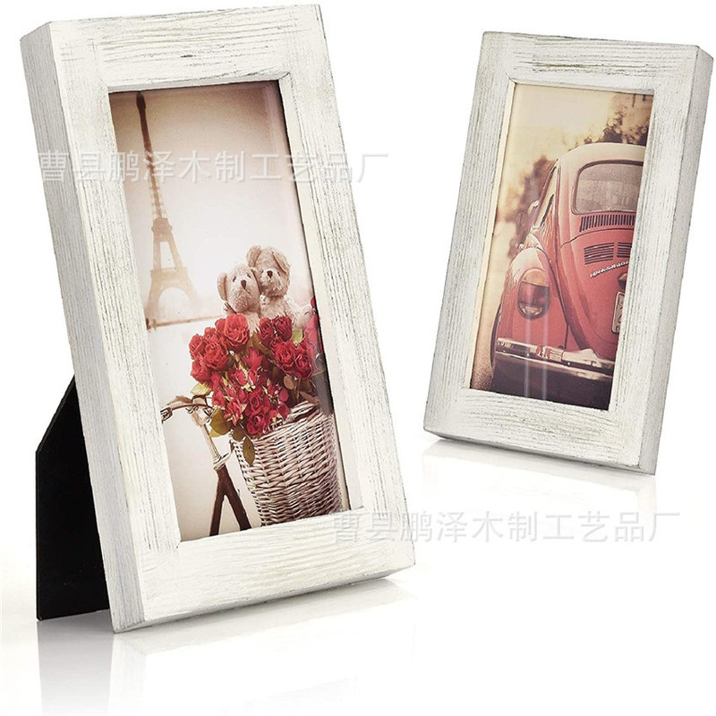 Factory Supplies Retro Wooden Cube Photo Frame Wooden Combination Wall Hanging Photo Frame Table Wooden Photo Frame