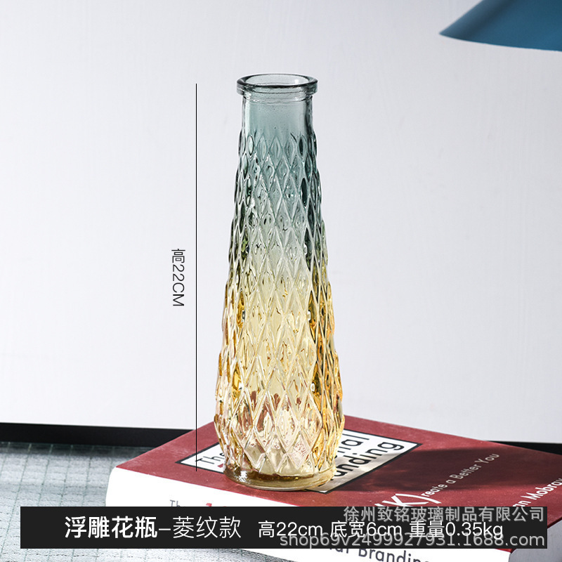 彩色小花瓶欧式复古袖珍花瓶玻璃花瓶家用客厅摆件现货|undefined