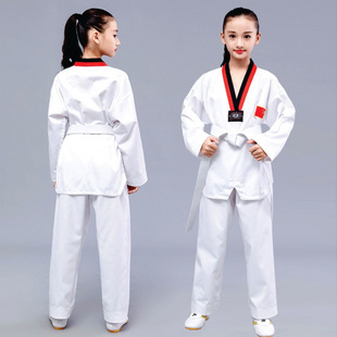 Cotton Taekwondo Uniforms for Children and Adults Long-Sleeved Short-Sleeved Men and Women Spring and Summer Taekwondo Beginner Training