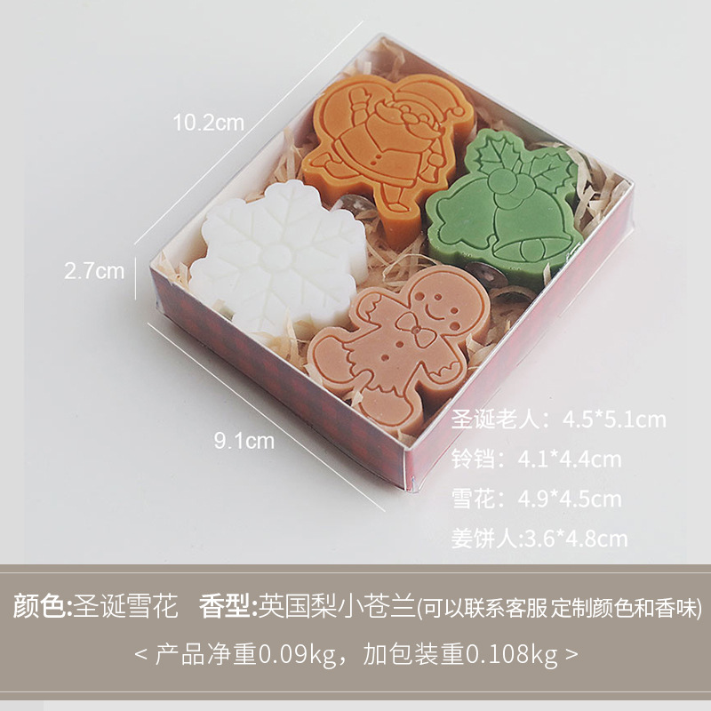 Regalo de Navidad aromaterapia vela al por mayor Navidad muñeco de nieve pan de jengibre hombre creativo forma vela fragancia regalo traje