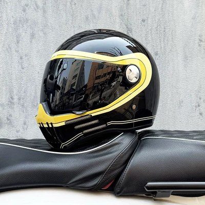 Motosiklet kaskı (dəbilqə) – Bluetooth Slot - bright-black-track-tea-mirror-transparent-mirror-delivered-m
