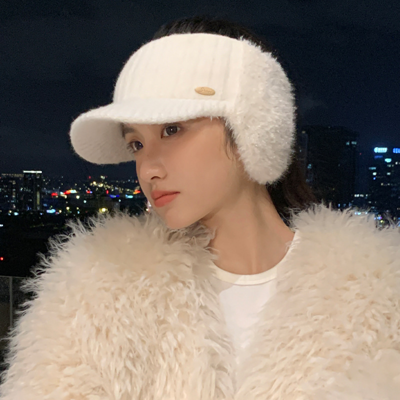 秋冬帽子女款大帽檐显脸小鸭舌针织帽高级感气质毛线帽百搭保暖帽|undefined