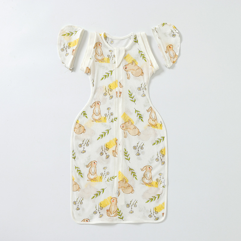 Baby Anti-Jump Sleeping Bag Surrender Style Spring, Autumn and Summer Thin Baby Sleeping Artifact Newborn Swaddle Universal for All Seasons