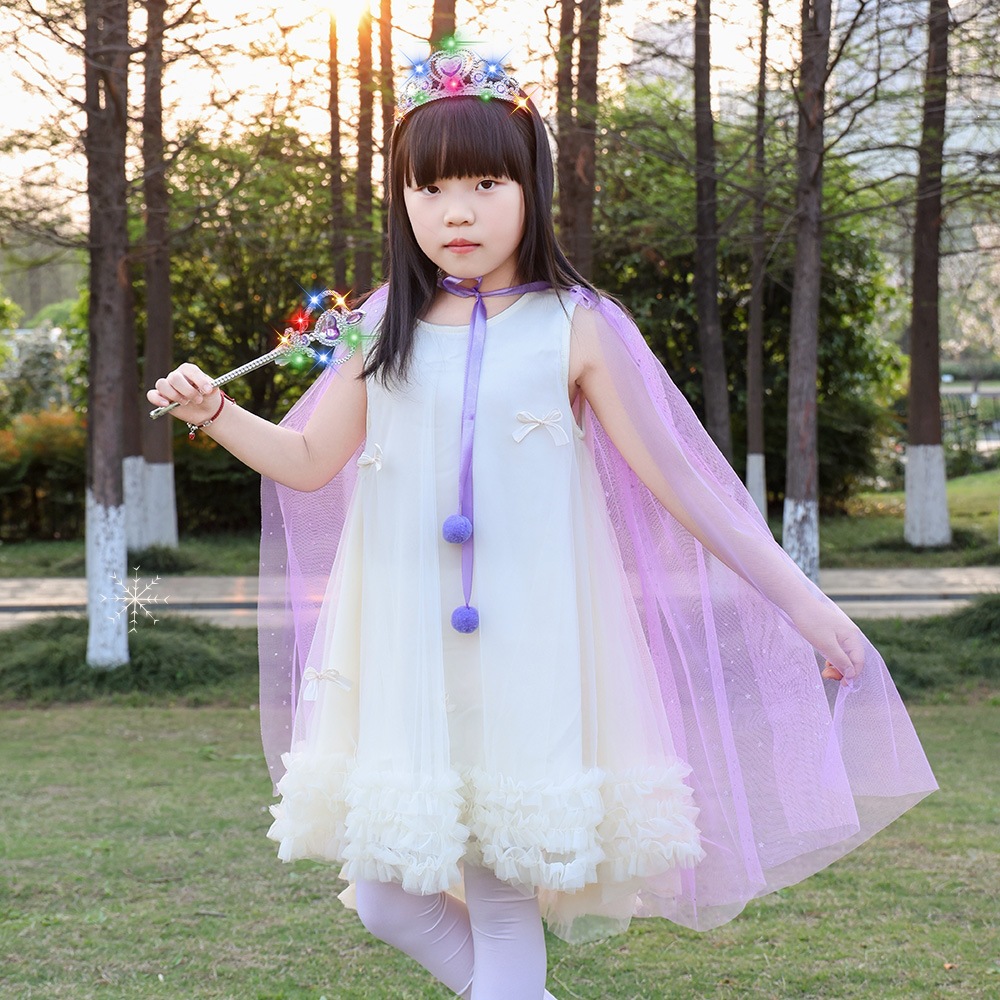 Elsa Princess Cape Frozen Girls' Autumn and Winter New Elsa Shawl Elsa Children's Cloak Autumn Coat