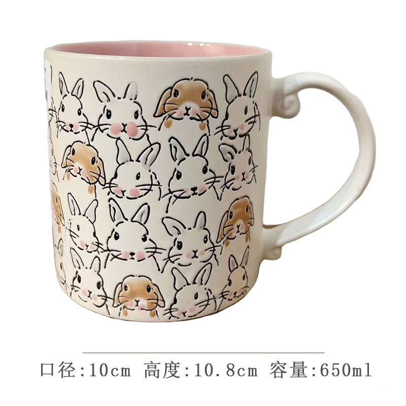 セラミック下絵色手描きかわいい猫マグドリンクカップ朝食カップオートミールカップカップルマイクロオーバーフロー|undefined