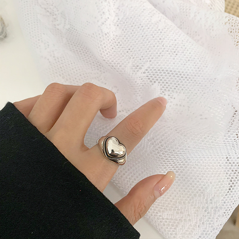 Elegant Heart Shape Copper Plating Open Ring 1 Piece