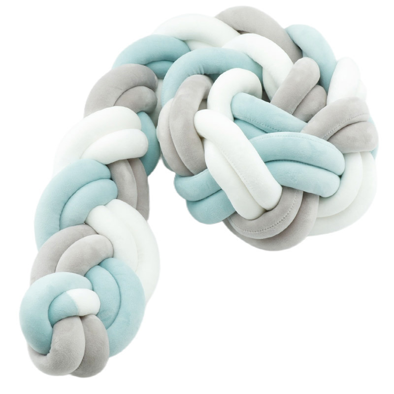 Cama de bebé tela cama cerca bolsa suave seis hebras trenzadas alta trenzada antichoque barrera de bebé grado madre