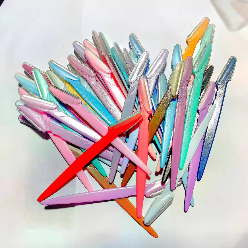 7 cuchillo de cejas de color cuchillo de cejas herramientas de belleza simple cuchillo de cejas raspador de mango recto fábrica portátil al por mayor