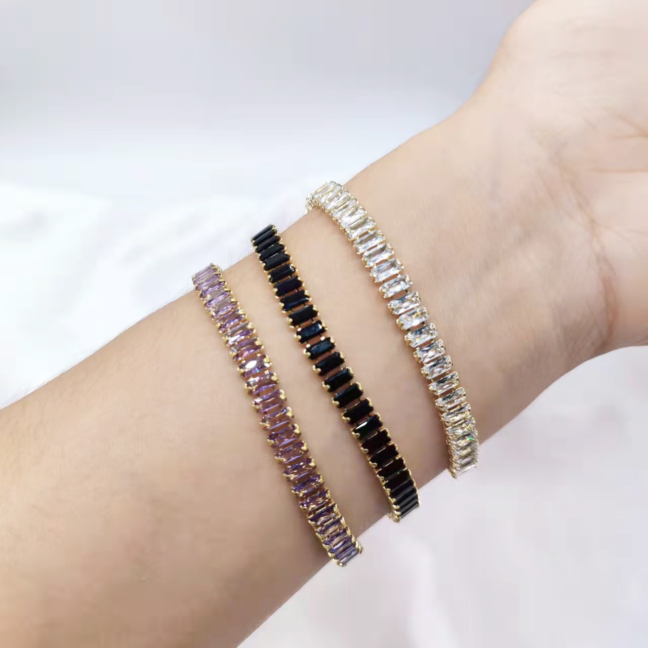 Banquet Occasion Glam Geometric Alloy Plating Zircon Women's Bracelets