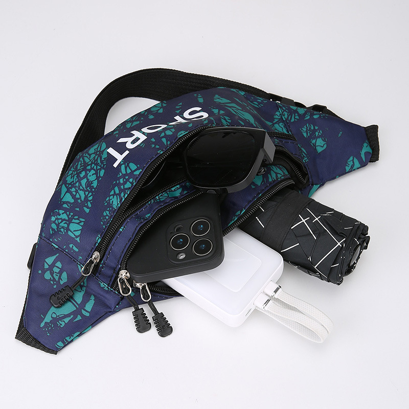 Nuevo bolso móvil de hombre de tendencia transfronteriza letras graffiti bolso de hombro de gran capacidad bolso portátil al aire libre