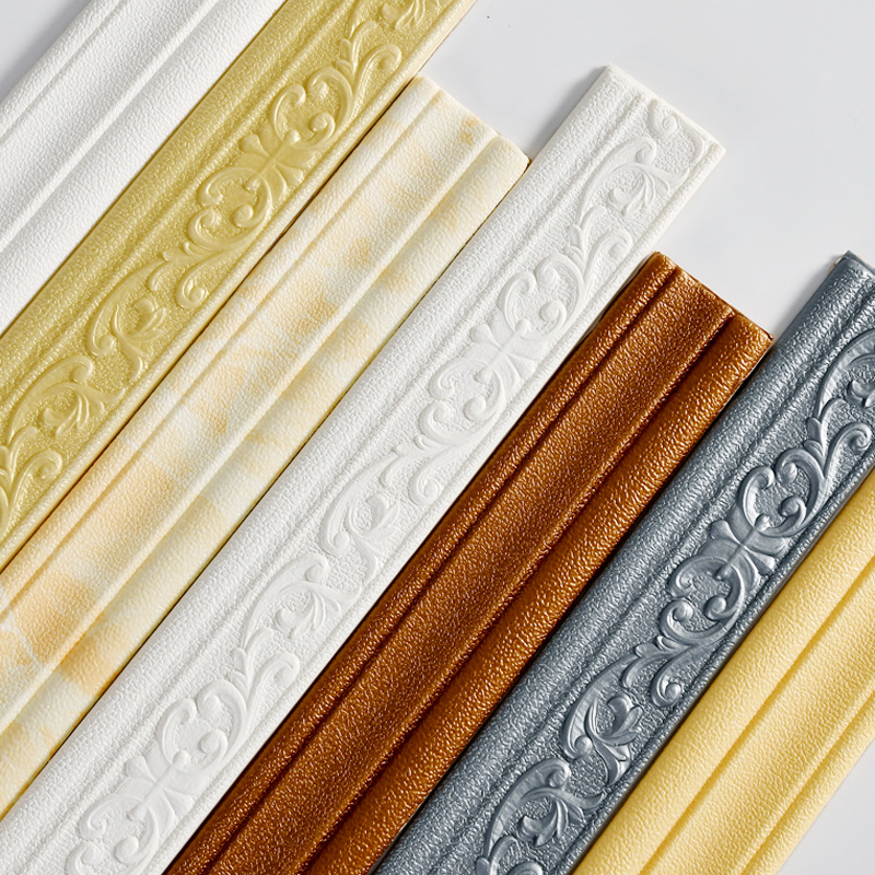 Self-adhesive skirting wall stickers corner line edge banding door frame edging waist line decoration 3d three-dimensional foam foot line