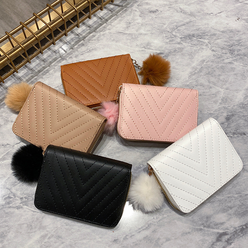 Cross-border Fashion Women's Short V-tattoo Line Wallet 2022 Korean Style Summer and Autumn New Multi-card Coin Purse Cross-border Fashion Women's Short V-tattoo Line Wallet 2022 Korean Style Summer and Autumn New Multi-card Coin Purse