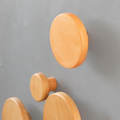 Wooden hooks behind the door without punching clothes hooks wall-mounted wall-mounted traceless clothes hangers home bedroom dormitory beech wood coat hooks