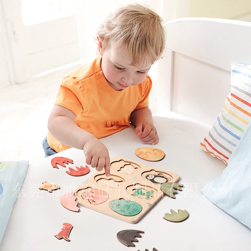 Montessori Early Education Children Wooden Amazon Cross-Border Trade Cognitive Animal Eggshell Matching Puzzle Board Children Handmade Toys
