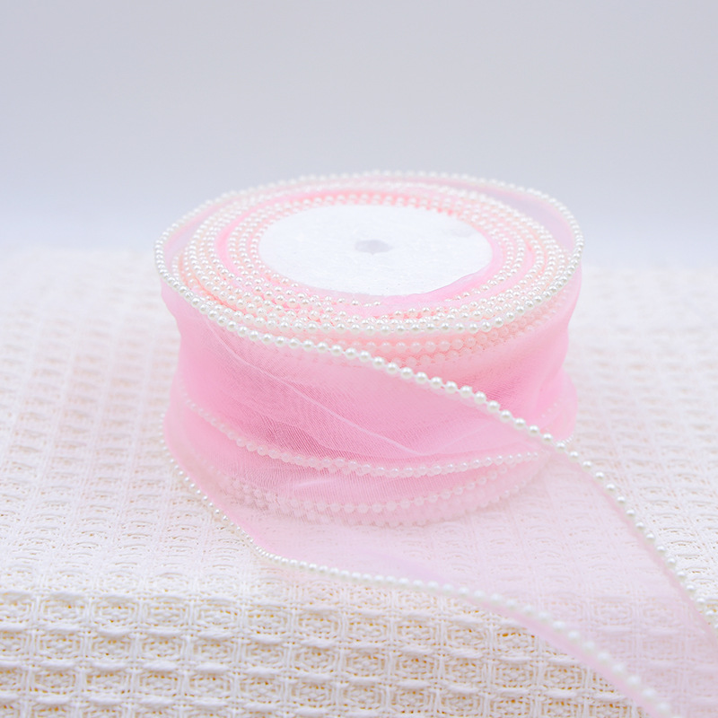 Ribbon de hilo de cola de pez floral ribbon horneado pastel de flores de borde buquete de hilo ondulado decoración de mariposa ribbon hilo de perla