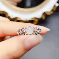 Новый натуральный Hutian White Jade Кольцо S925 Серебряный инкрустированный главный камень 5*5mm Waops Red Women Украшение оптом