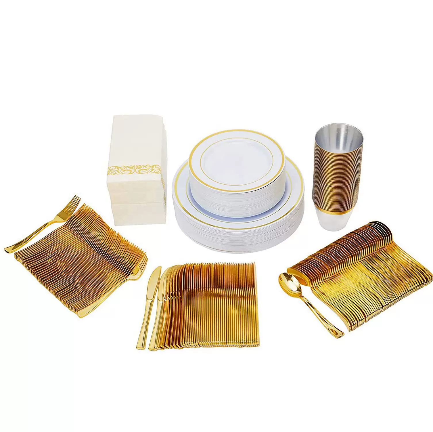 700件套一次性盘子，烫金盘，塑料盘，PS盘，注塑盘，西餐盘