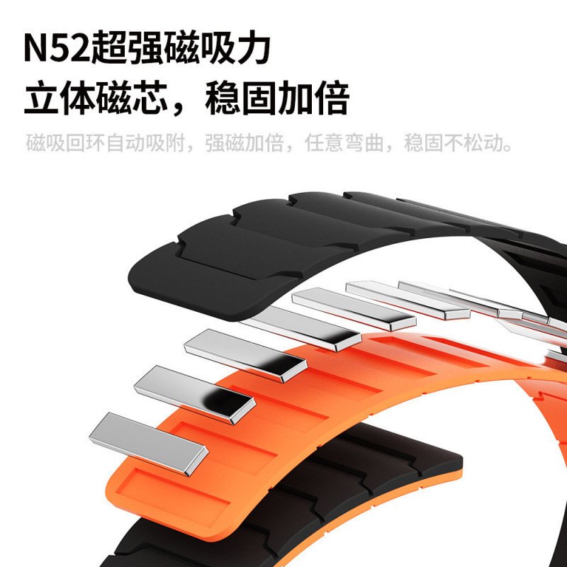 适用华为GT5铠甲磁吸表带GT3/GT4硅胶腕带GT2Prowatch34pro通用|undefined