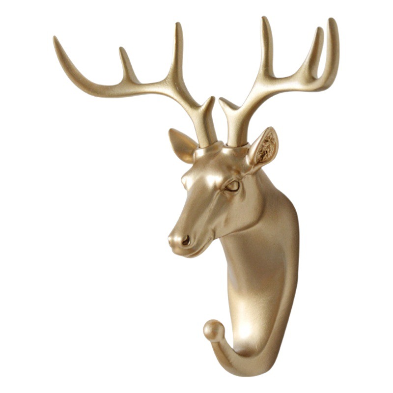 Venta al por mayor transfronteriza de estilo europeo creativo gancho de perforación libre pasta fuerte decoración de la pared colgante de pared cabeza de ciervo ropa percha