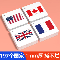 国旗认知卡片认识世界儿童各国国家看图启蒙幼儿宝宝早教闪卡玩具