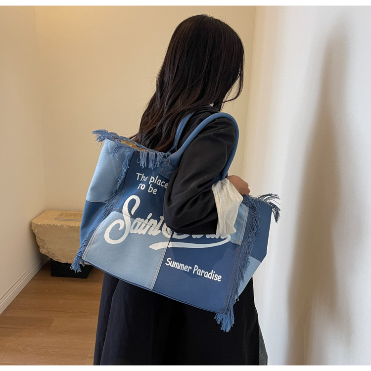 Top Handle Strap Type Canvas Bag, Handbag, Tote Bag Bags Type Travel, Daily, Street Occasion Women's All Seasons Canvas Letter Color Block Vintage Style Square Magnetic Buckle Canvas Bag Handbag Tote Bag