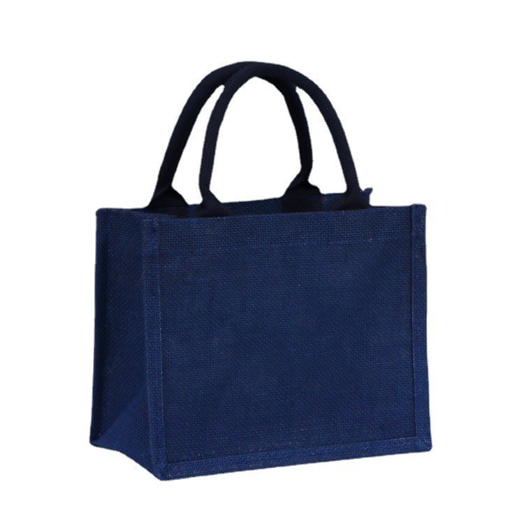 Bolsa de arpillera azul, bolsa de arpillera portátil de gran capacidad, bolsa de regalo, logotipo impreso, empresa muji MUJI