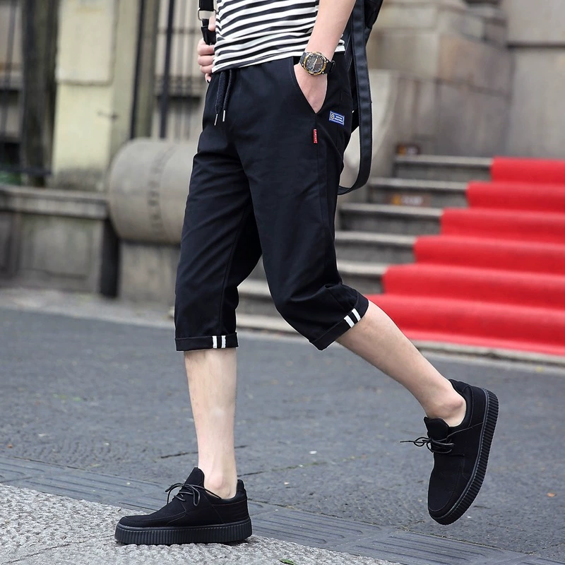 Хлопчатобумажные шорты мужские укороченные брюки корейского тренда лето прилив бренда ins шорты тонкого повседневного пятиразового комбинезона