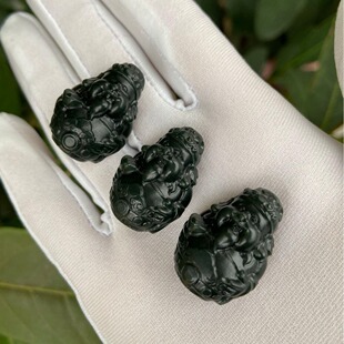 Factory Wholesale natural Hetian Jade tower green jade ink Jade God of Wealth pendant pendant brand live selling supply