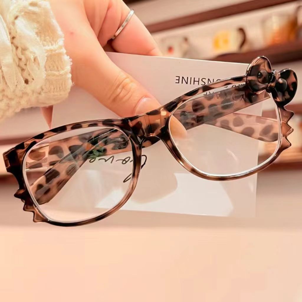 Kitty leopard print glasses frame classic cute tortoiseshell…