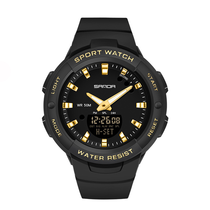 SANDA 6009 cronometraje electrónico de doble pantalla reloj deportivo reloj de alarma de comercio electrónico de una sola pieza reloj deportivo de generación