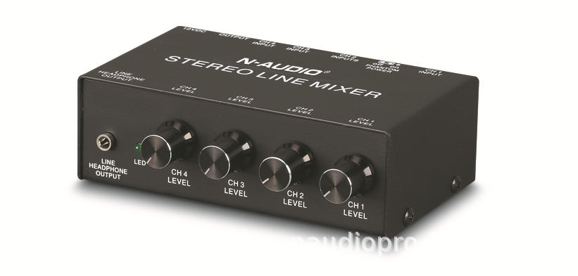 5通道立体声麦克风话筒混音器 带耳机监听 48V电源 混音器 放大器