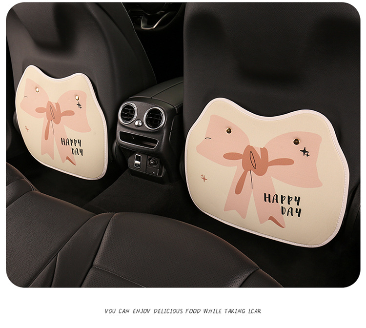 New Bow Anti-Kick Pad, Cute Cartoon Car Anti-Kick Pad, Children's Chair Back Anti-Kick, Anti-Fouling, Anti-Scratch and Anti-Dirty Pad