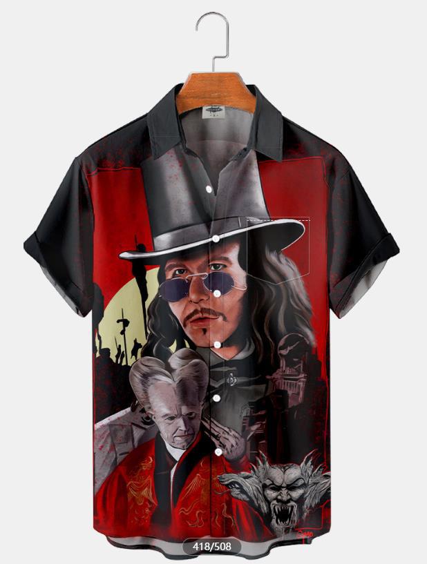 2023 nueva camisa 3D de talla grande para hombres transfronterizos serie caliente camisa hawaiana impresa digital 3D fuente