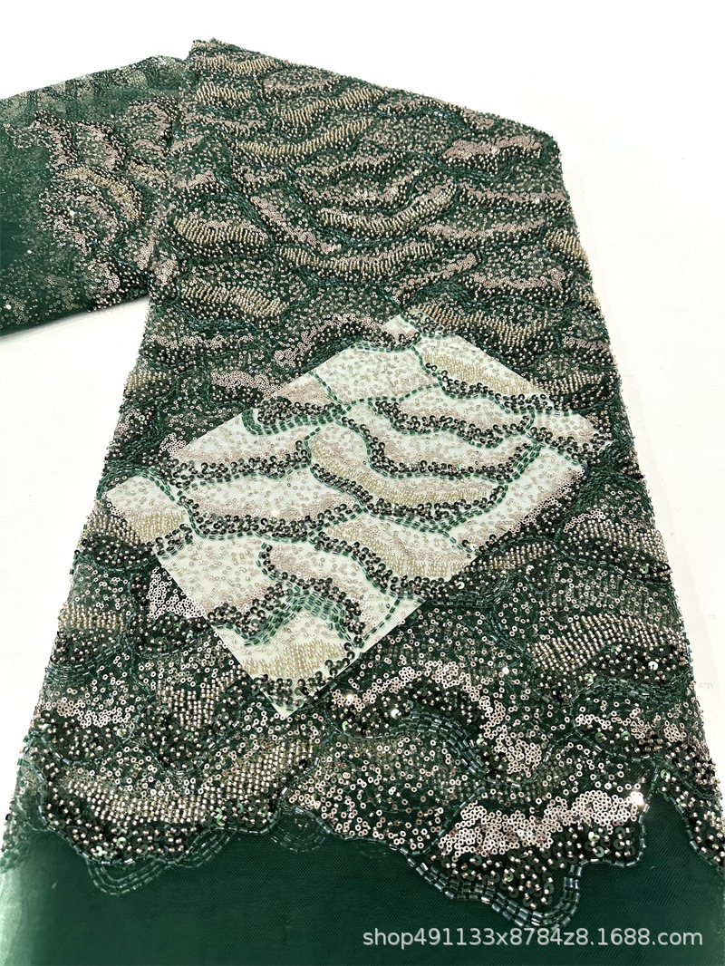 Fabricantes al por mayor transfronterizos Gao Ding vestido de noche fiesta tela de moda ondas bordado tela bordada