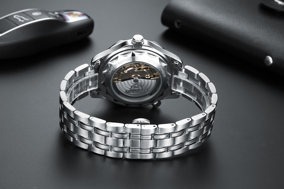 Men's Automatic Watch Gold Steel Mechanical Luminous Men's Watch_voghion.com